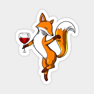 Fox Wine Drinking Party Magnet