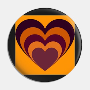 Autumn color shift heart - orange Pin