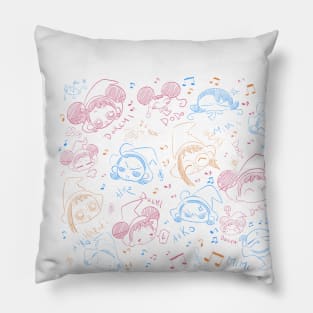 Ojamajo Doremi Doodle (White) Pillow