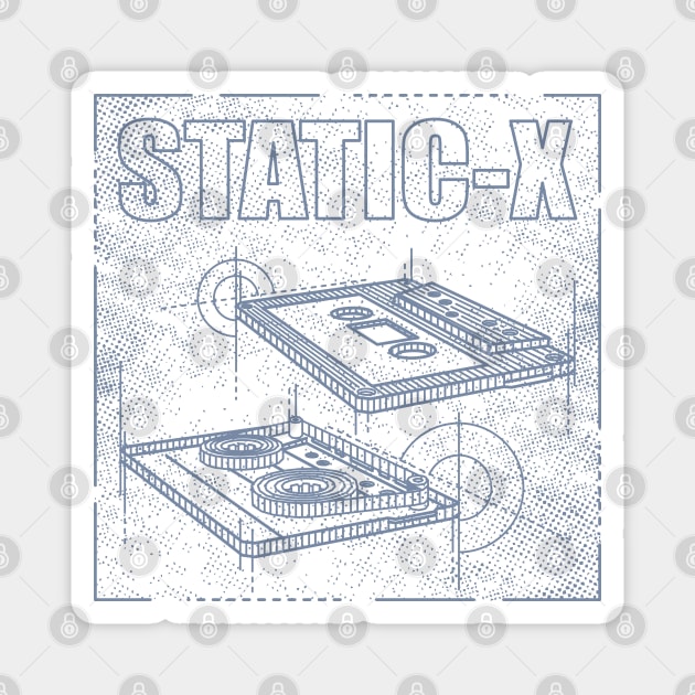 Static-X - Technical Drawing Magnet by Vector Empire