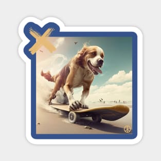 Skateboarding Pup Magnet