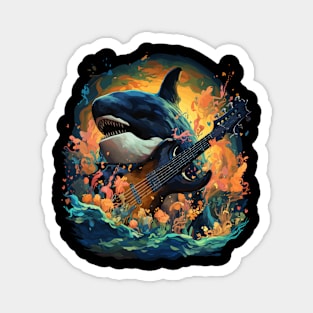 Orca Playing Guitar Magnet