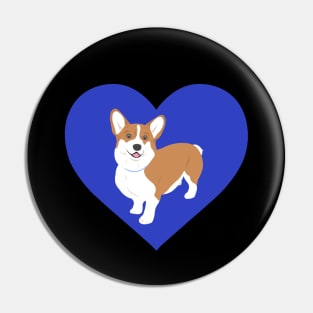 Corgi In A Blue Heart Pin