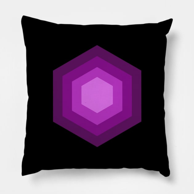 Geometric Hexagon Pattern with Purple Shades Pillow by Heartfeltarts