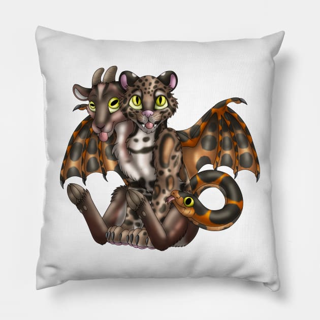 Chimera Cubs: Clouded Leopard (Tawny) Pillow by spyroid101