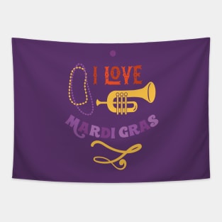 I Love Mardi Gras T-shirt and Apparel Tapestry