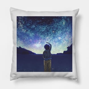 Starry Night Sky of Saturn Pillow