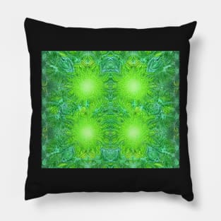 Green Aesthetic Fractal Pattern - Abstract Green Design Pillow