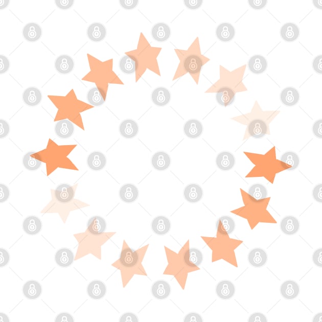 Peach Fuzz Star Circle Graphic by ellenhenryart
