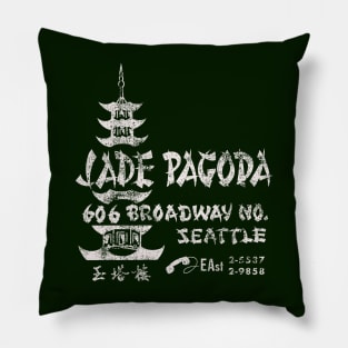 Retro Vintage Jade Pagoda Restaurant Seattle Pillow