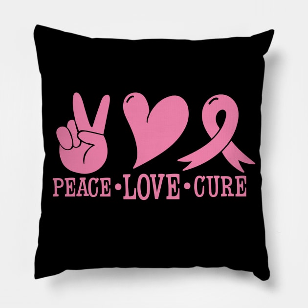Peace love cure Pillow by hatem