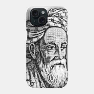 Omar Khayyam Black and White Portrait | Omar Khayyam Artwork 2 Phone Case