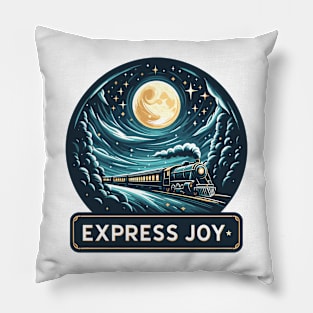 Train Traveling Through The Night, Express Joy Pillow