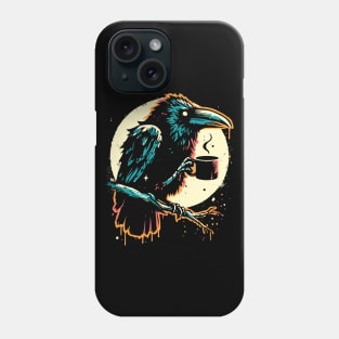 Crow Drinking Coffee Phone Case