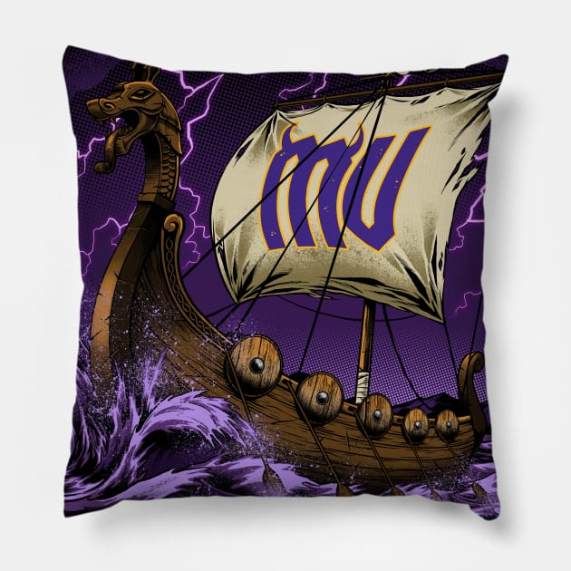 Minnesota Vikings Fans - Stormy Sea-son Pillow by JustOnceVikingShop