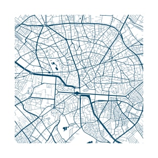 Kopie von Kopie von Kopie von Kopie von Lisbon map city map poster - modern gift with city map in dark blue T-Shirt