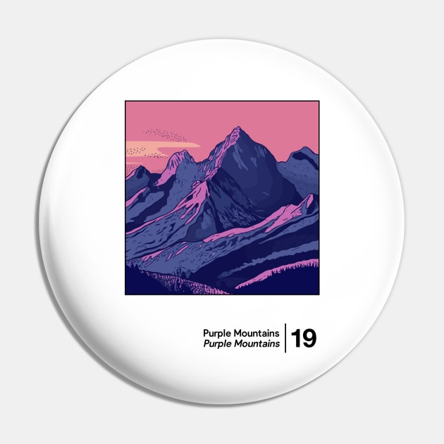 Purple Mountains - Minimalist Illustration Artwork Pin by saudade