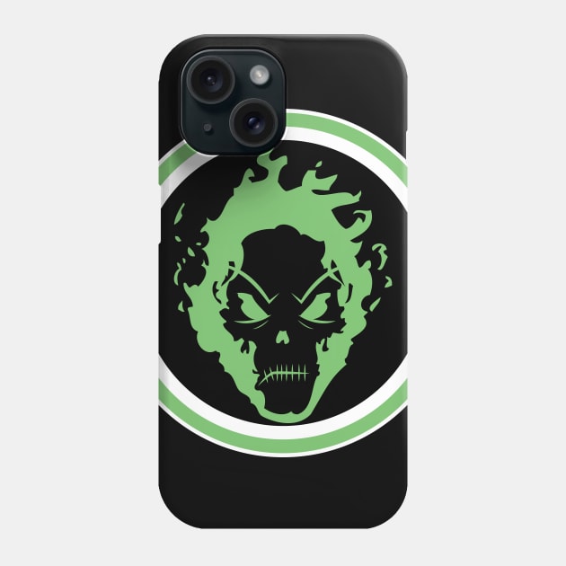 flaming skull halloween icon Phone Case by CoySoup