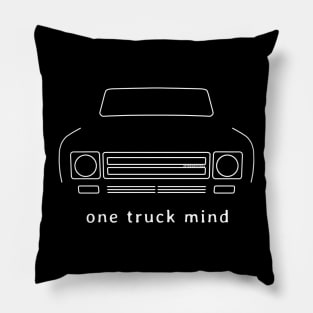 International Harvester Scout "one truck mind" white outline graphic Pillow