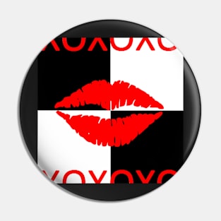 Checkerboard Kisses Pin