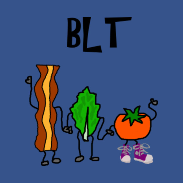 Funny Bacon Lettuce and Tomato Friends Cartoon Sandwich TShirt