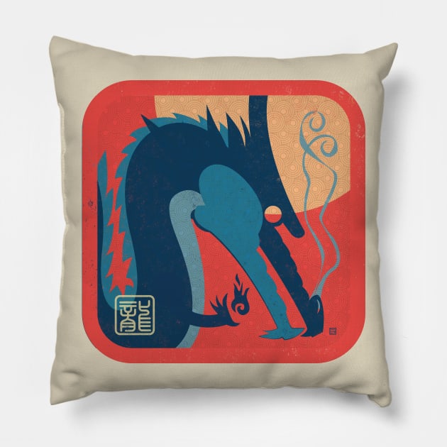 Chinese Zodiac-Year of the Dragon Pillow by DanielLiamGill