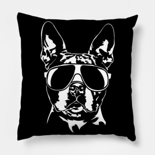 Funny Boston Terrier sunglasses cool dog Pillow