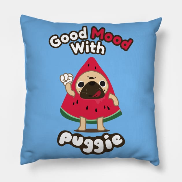 Good Mood with Puggie Pillow by loveninga
