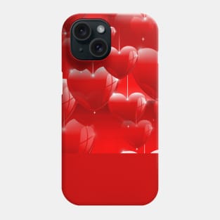 red heart balloons Phone Case