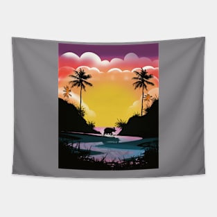 Opossum Sunset Tapestry