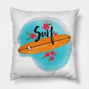 Tropical Surfboard Pillow