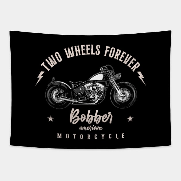 Two Wheels Forever American Bobber Tapestry by Jose Luiz Filho