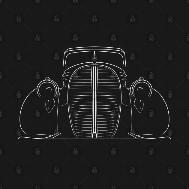 1939 Ford Pickup - front Stencil, white by mal_photography