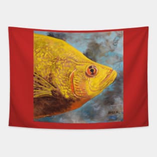 Yellow Fish Staring Tapestry