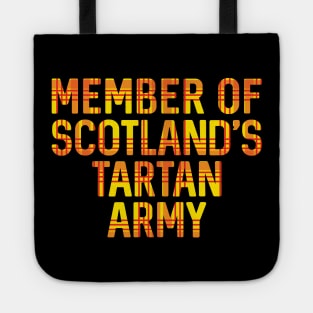 Member of Scotland's Tartan Army, Scottish Lion Rampant Coloured Tartan, Scottish Football Slogan Tote