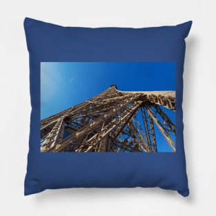 Eiffel Tower in Paris against clear blue sky Pillow