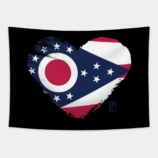 U.S. State - I Love Ohio - Ohio Flag Tapestry