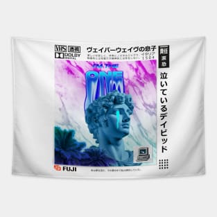 Vaporwave Aesthetic Crying Statue Tapestry