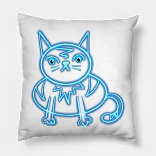 Neon cat Pillow