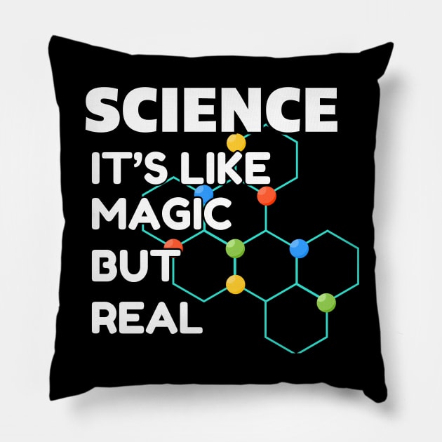 SCIENCE: It's Like Magic, But Real Pillow by Charlie Dion