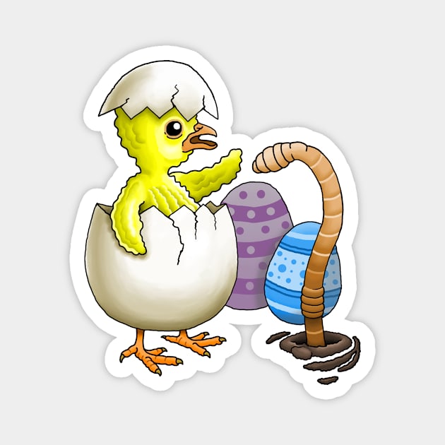 Hatched Easter Chicken Magnet by Restarter