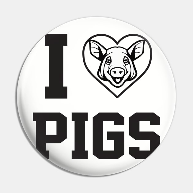 I Love Pigs - Pig Pin by fromherotozero