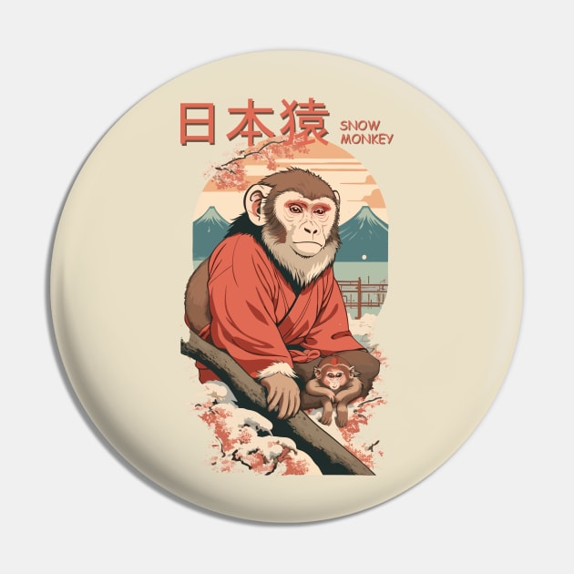 snow monkey Pin by AOAOCreation