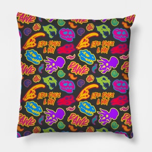 Dinosaur Stickers Vibrant Pillow