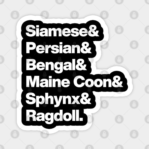 Cat Breeds Magnet by Bodega Cats of New York