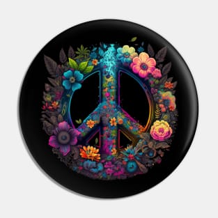 Peace and Plants Floral Peace Sign Pin