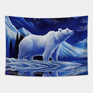 Polar Bear Blue Tapestry