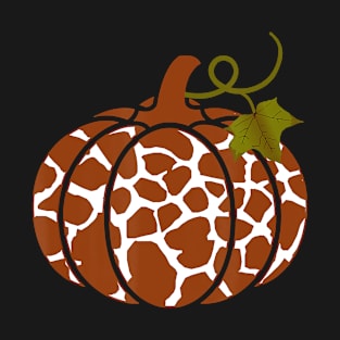 Giraffe Print Pumpkin Halloween Costume Fall Autumn T-Shirt