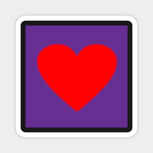 Corazón rojo sobre morado Magnet