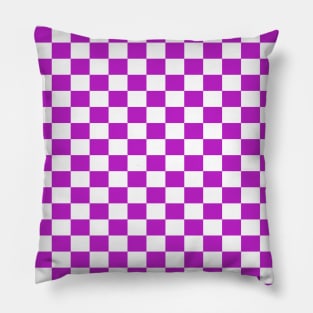 checkered Purple and White Pillow